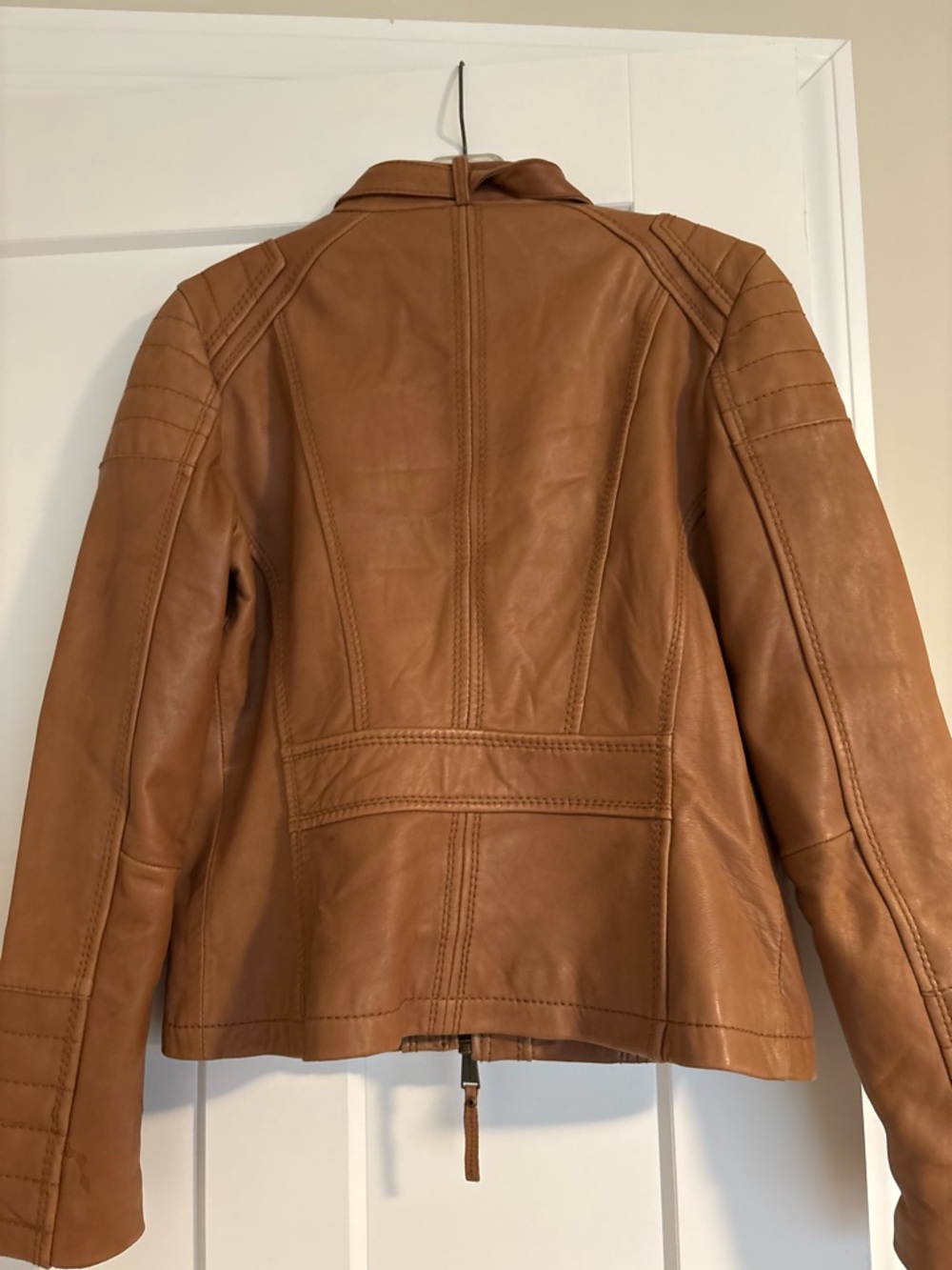 Michael Kors Cognac Brown Leather Jacket - Picture 6 of 6